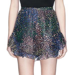 Chloe firework print ruffle cuff silk shorts sz 36